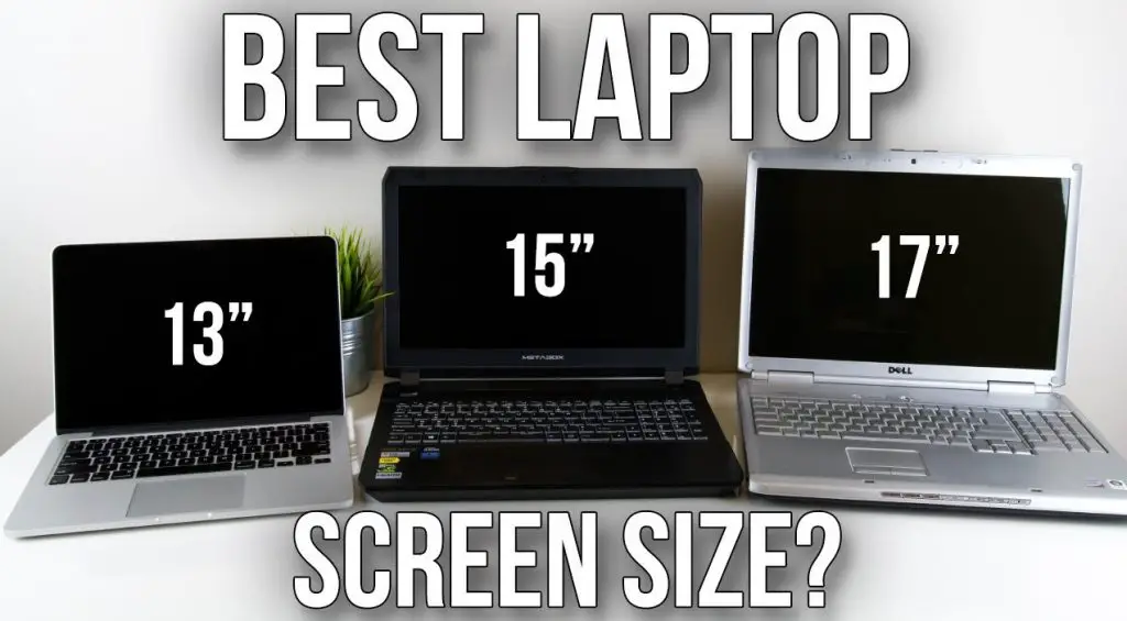 laptop screen size comparison chart